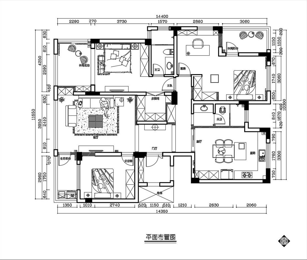 九峰拾號(hào)院160㎡輕歐簡(jiǎn)美三居室 裝修案例實(shí)景圖-222