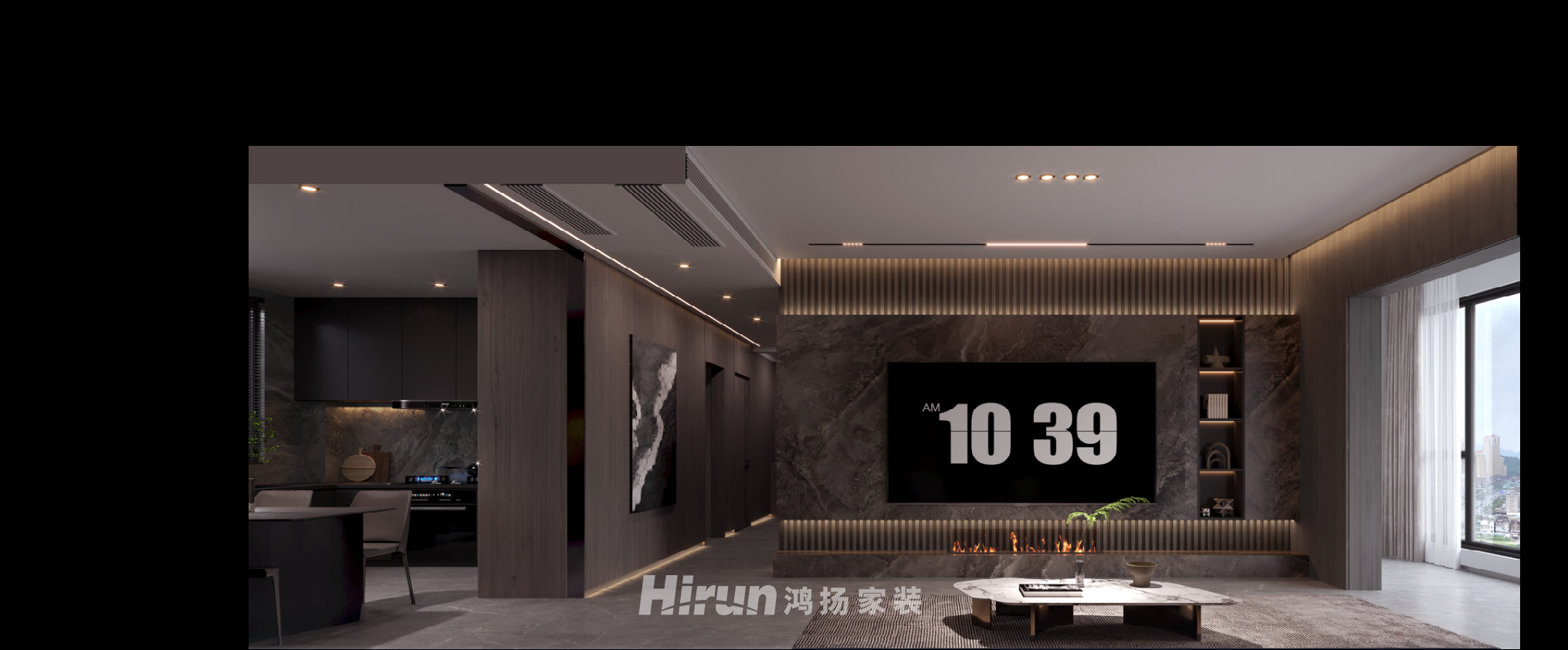 長房寧城府150㎡雅致現(xiàn)代四居室 裝修案例效果圖-4
