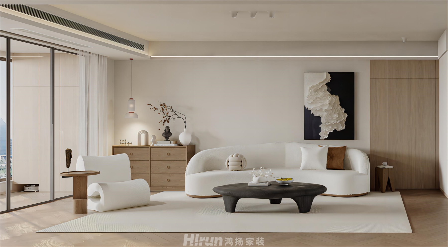 八方小區(qū)170㎡輕歐簡(jiǎn)美四居室 裝修案例效果圖-1